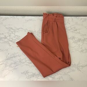 Mia Rose  Stretch Waist Pants Size M Pull On High Waisted Straight Leg Peach